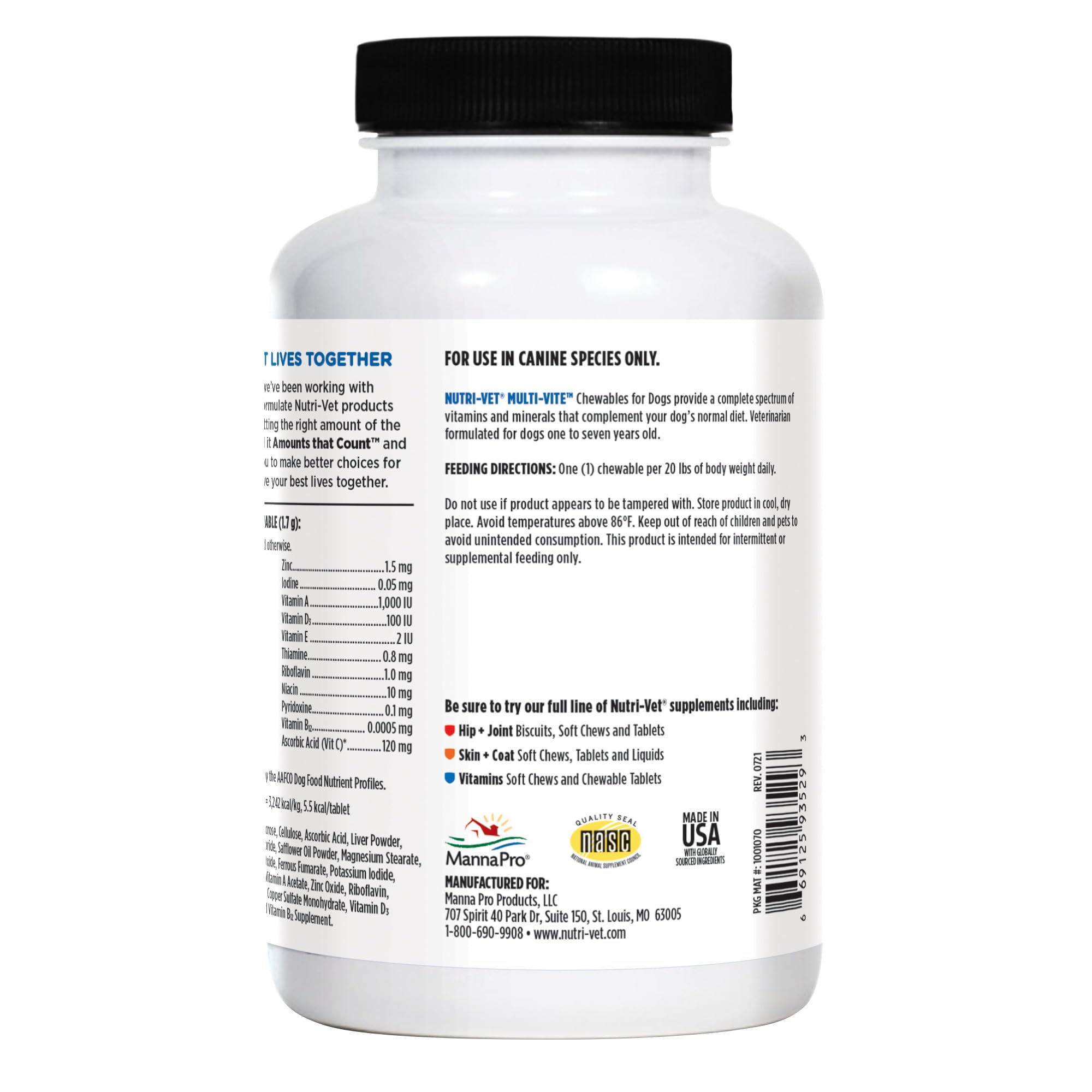 Nutri-Vet envase abierto enseñando cantidad disponible y conservación