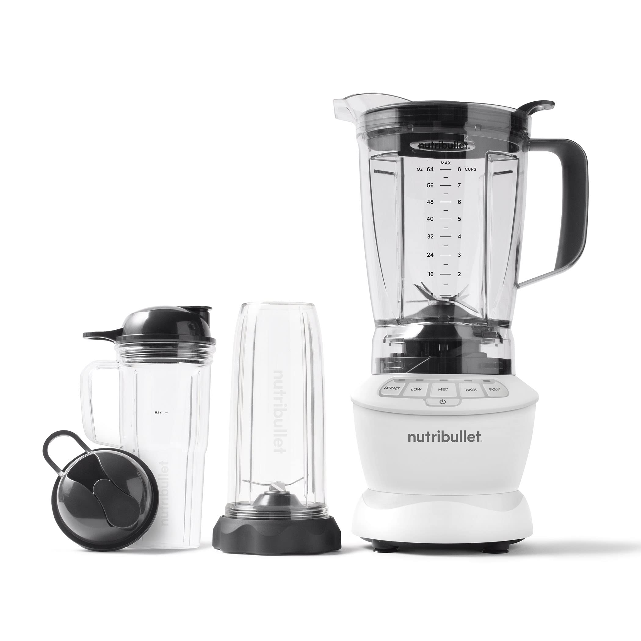 nutribullet jarra 64oz con tapa ventilada, capacidad multi-porción eficiente