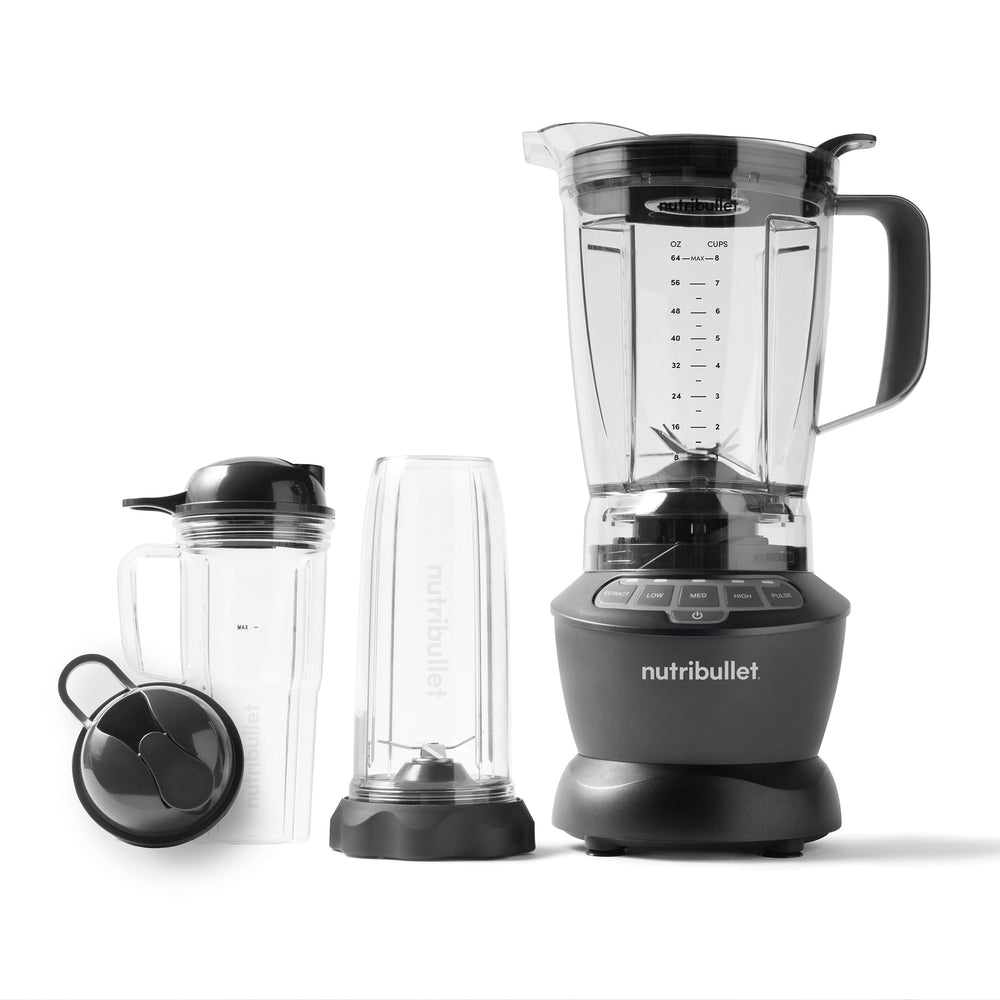 NutriBullet jarra 64oz detalle del material resistente y tapa vented segura