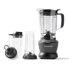 NutriBullet jarra 64oz detalle del material resistente y tapa vented segura
