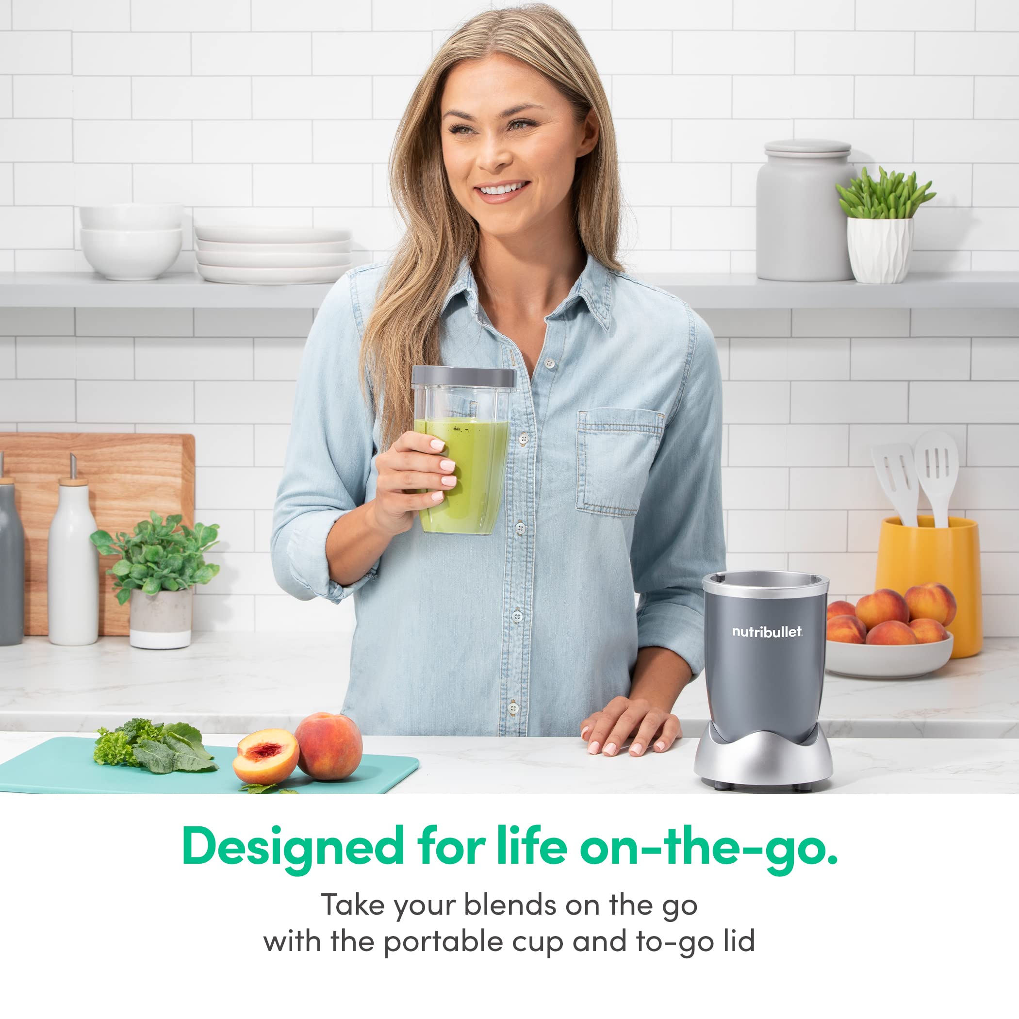 NutriBullet batido cremoso en vaso, resultado suave y homogéneo