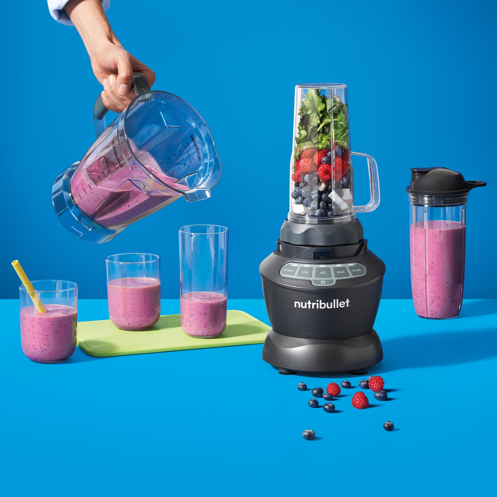 NutriBullet jarra ventilada procesando sopa caliente, mezcla sin salpicaduras
