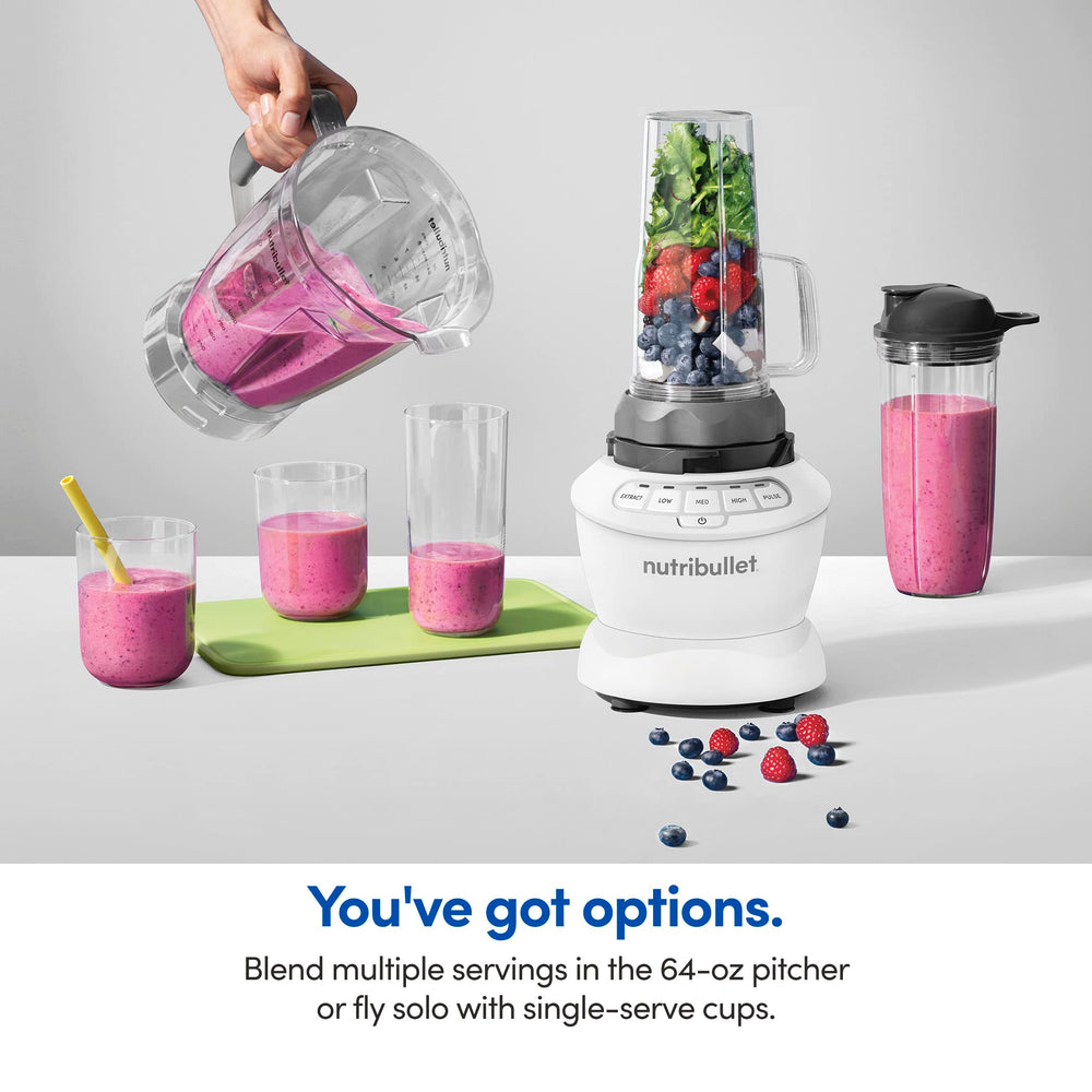 nutribullet smoothie servido en taza, resultado cremoso y uniforme