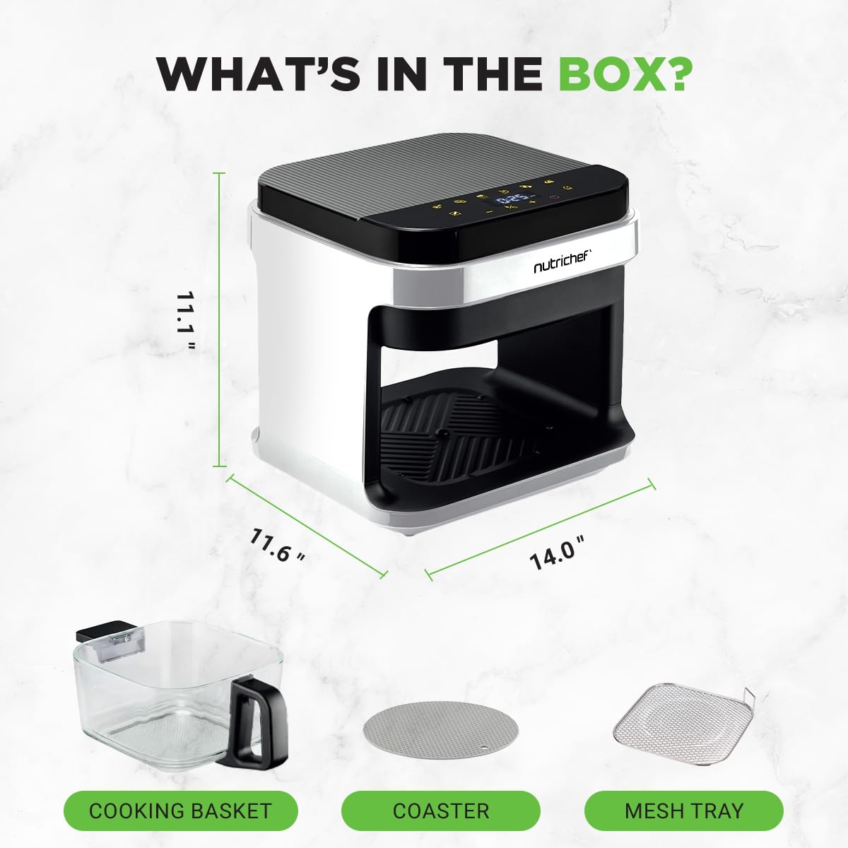 NutriChef panel de control con 8 modos preset para cocinar fácil