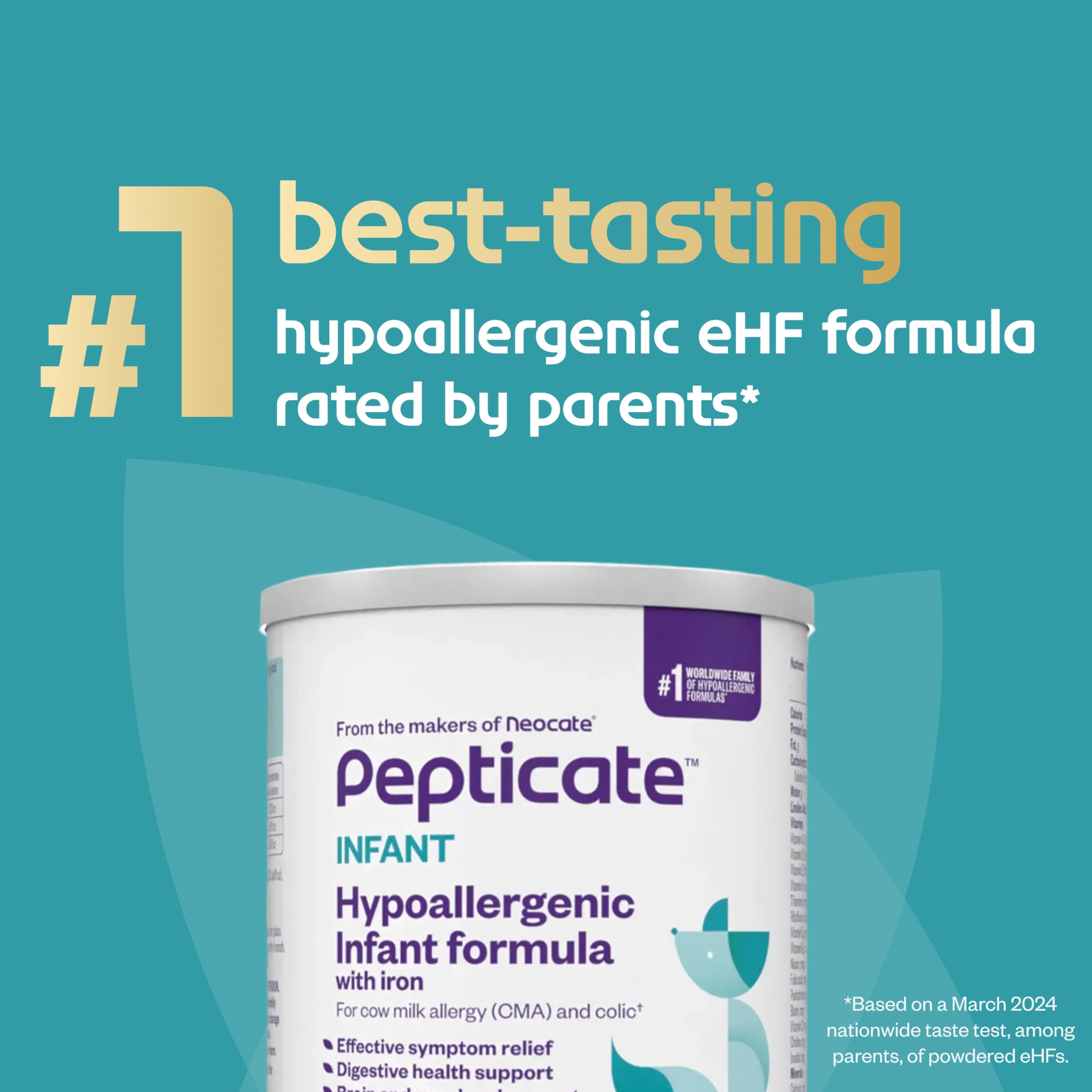NUTRICIA PEPTICATE lista de ingredientes en primer plano para transparencia