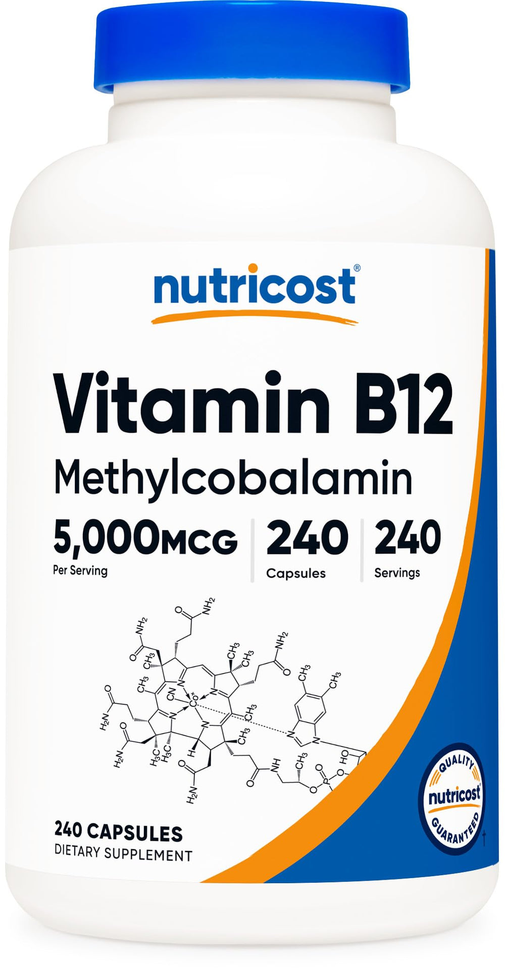 Nutricost envase frontal mostrando 240 cápsulas y dosis elevada
