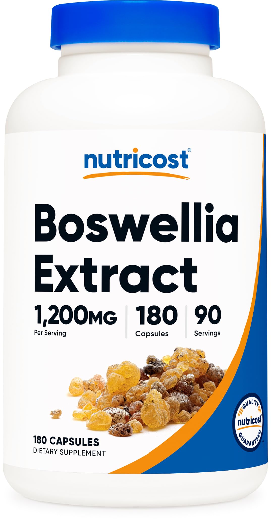 Nutricost frasco frontal mostrando 180 cápsulas y la marca clara