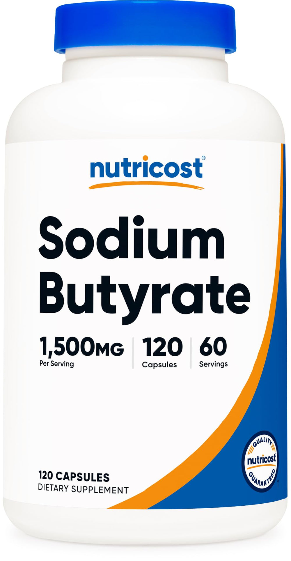 Nutricost botella frontal mostrando envase y cantidad, claridad en información