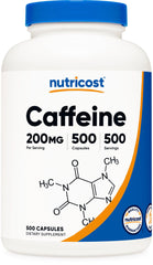 Nutricost frasco frontal mostrando 500 cápsulas y presentación práctica