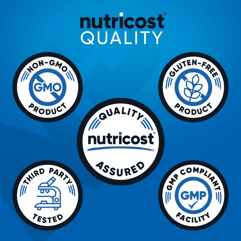 Nutricost cápsula en mano para comparar tamaño y cantidad por toma