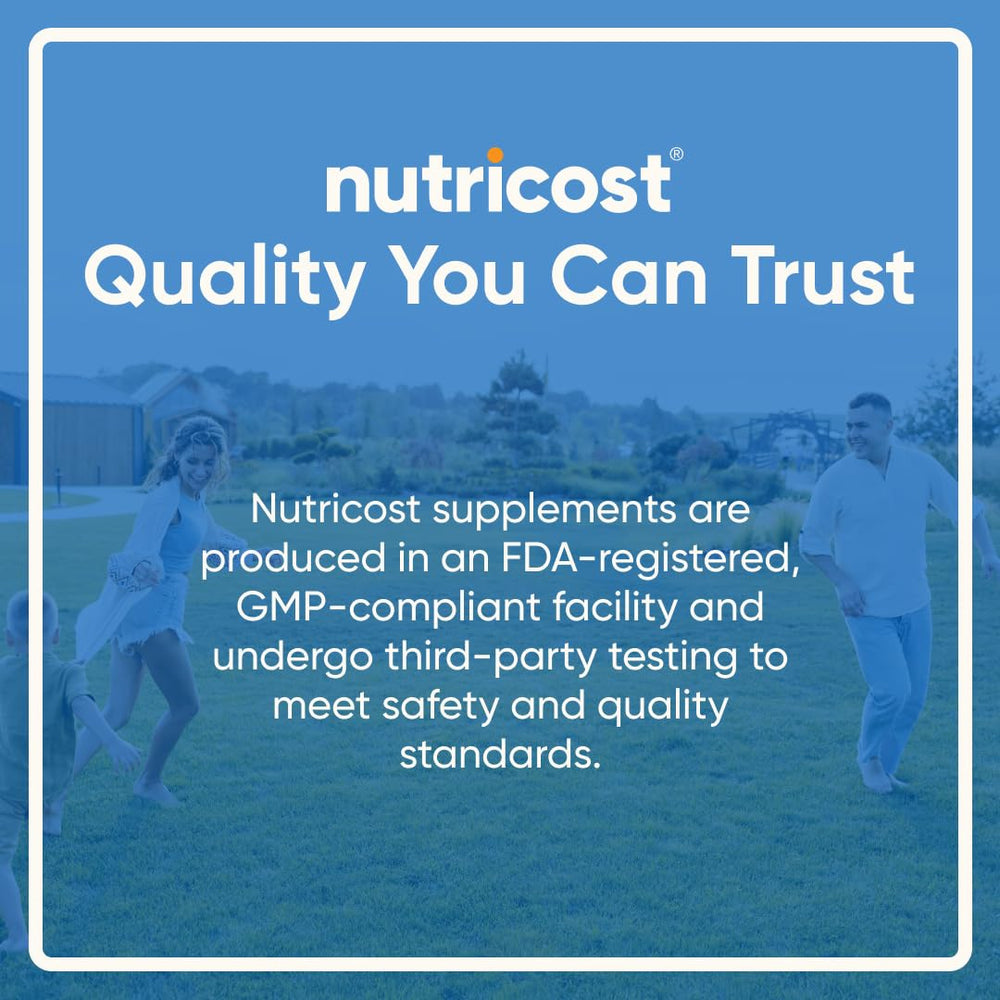 Nutricost sellos de certificación NSF/GMP en etiqueta, garantía de fabricación