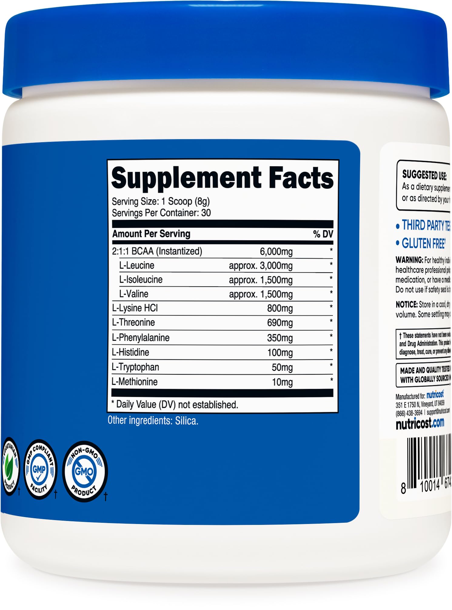 Nutricost producto en gimnasio con atleta, aporta apoyo para entrenos