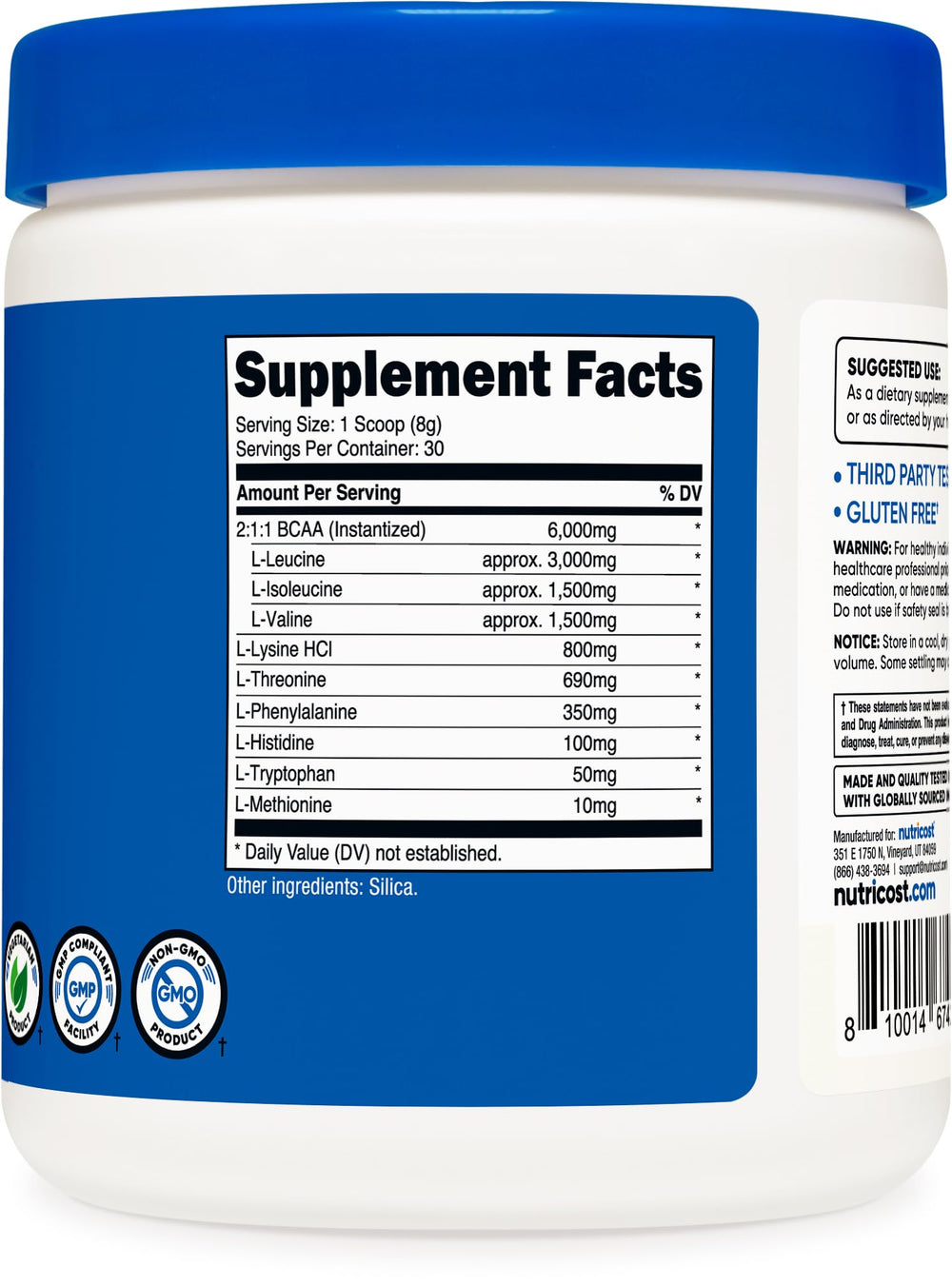 Nutricost producto en gimnasio con atleta, aporta apoyo para entrenos