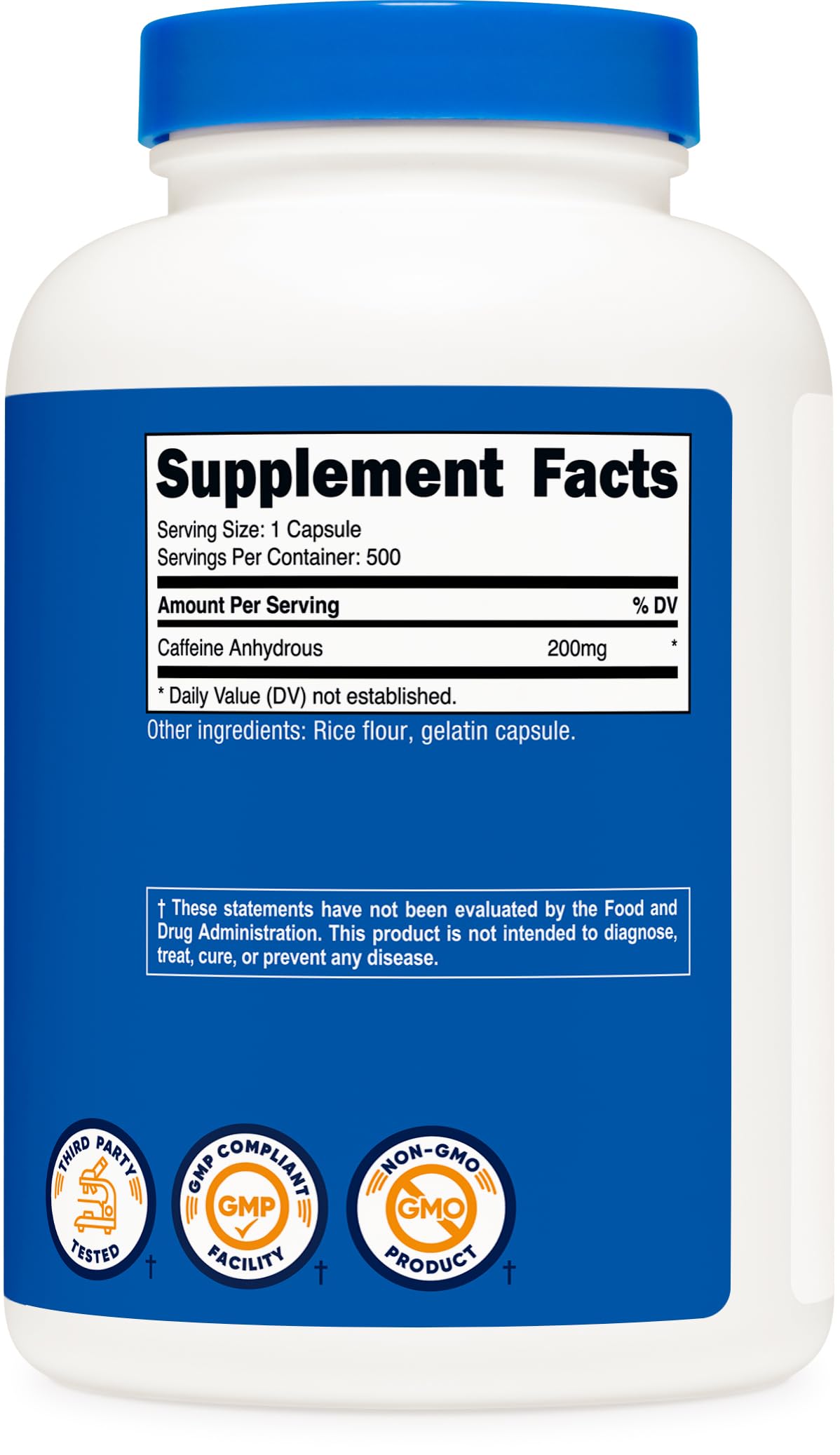 Nutricost etiqueta con información de dosis y certificaciones de calidad