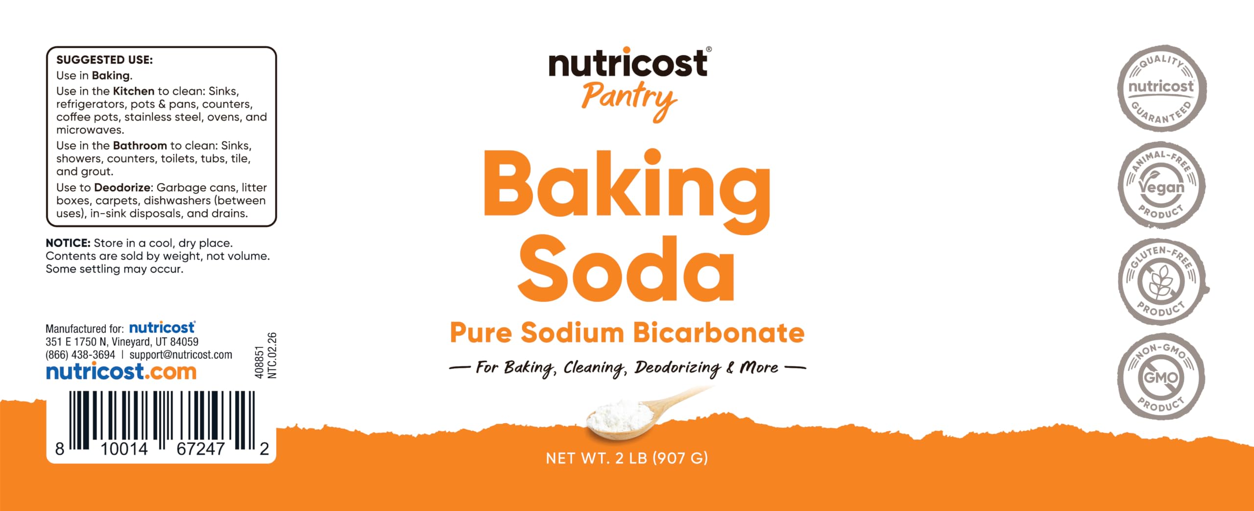 Nutricost etiqueta con información y pruebas de calidad visible para confianza