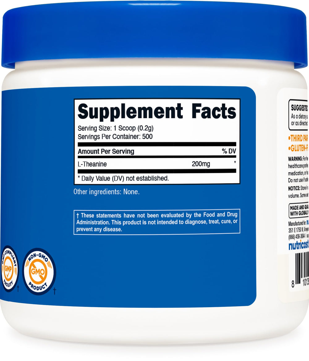 Nutricost etiqueta nutricional en primer plano para verificar ingredientes