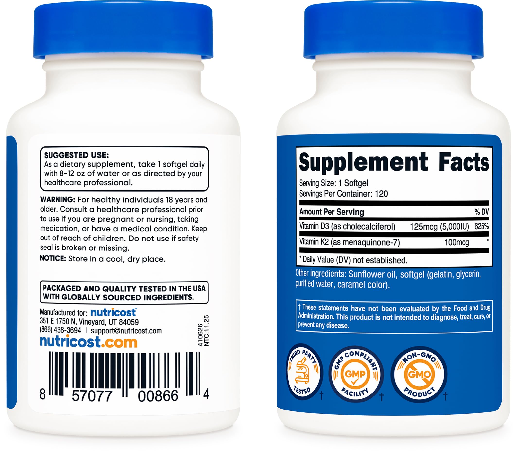 Nutricost etiqueta nutricional ampliada para verificar dosis y ingredientes