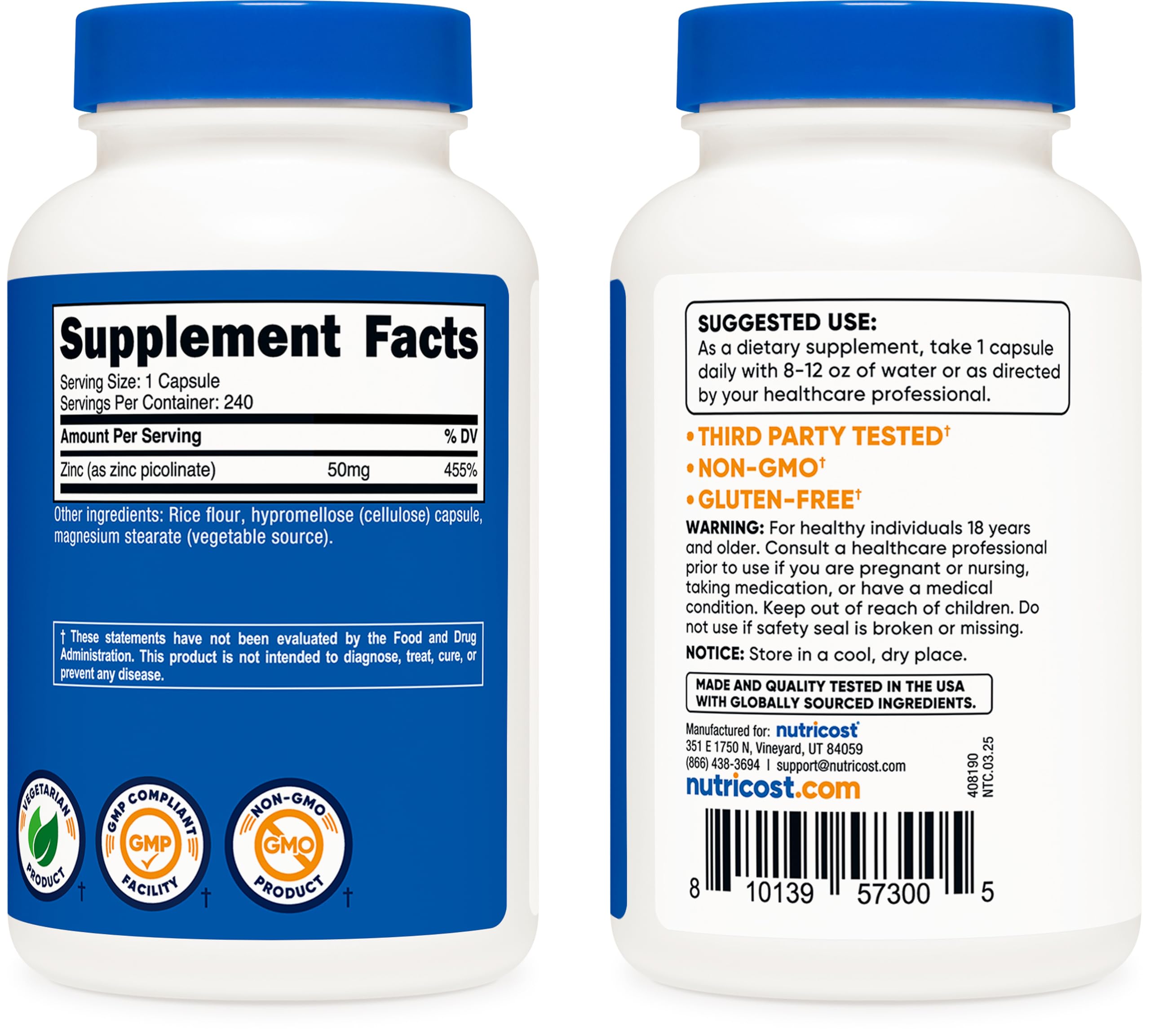 Nutricost detalle de etiqueta nutricional con ingredientes visibles