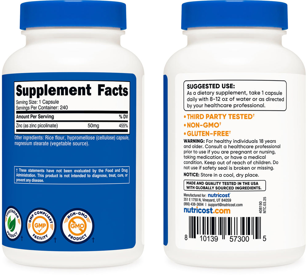 Nutricost detalle de etiqueta nutricional con ingredientes visibles