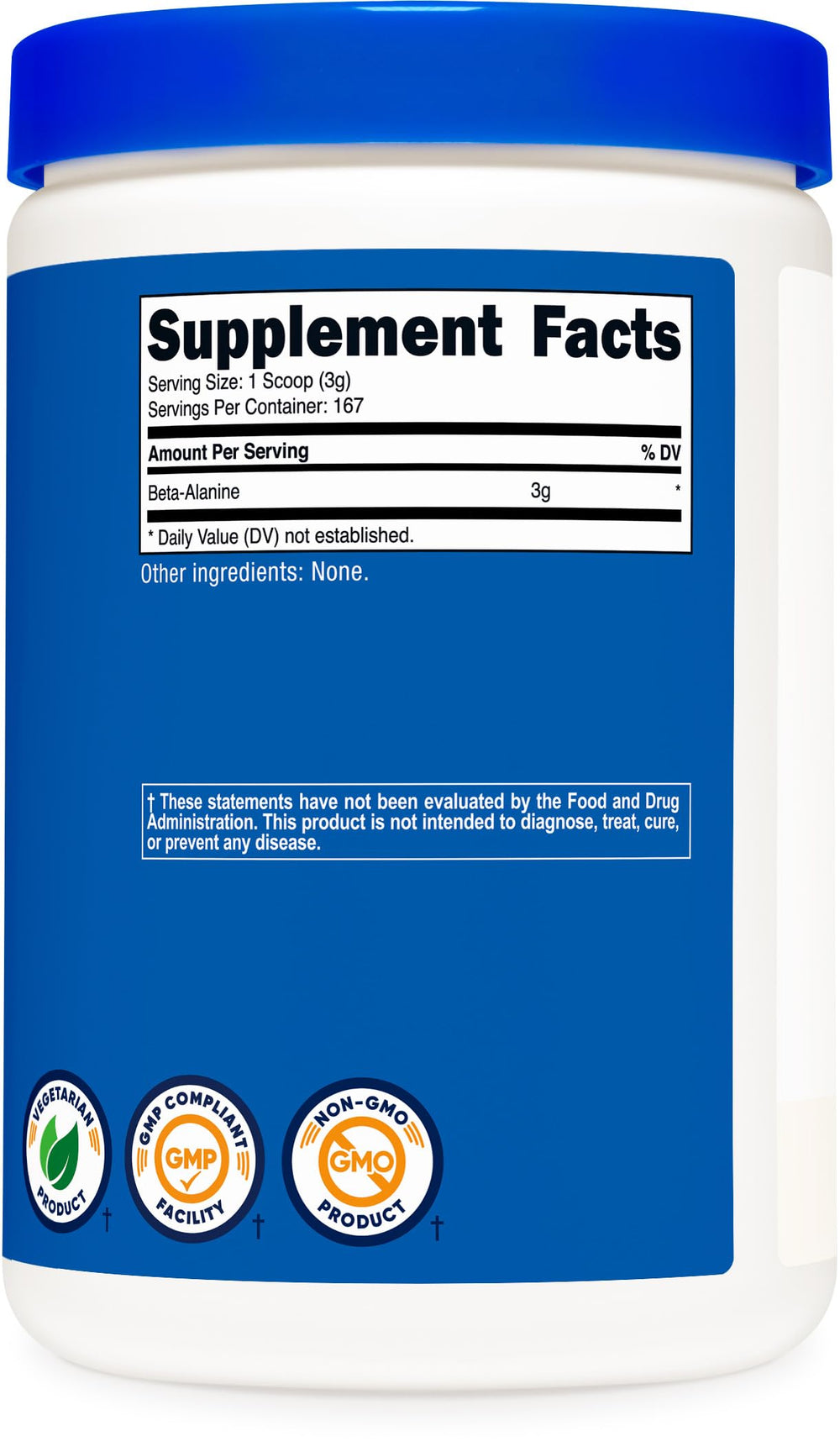 Nutricost detalle de etiqueta con certificaciones y información clara