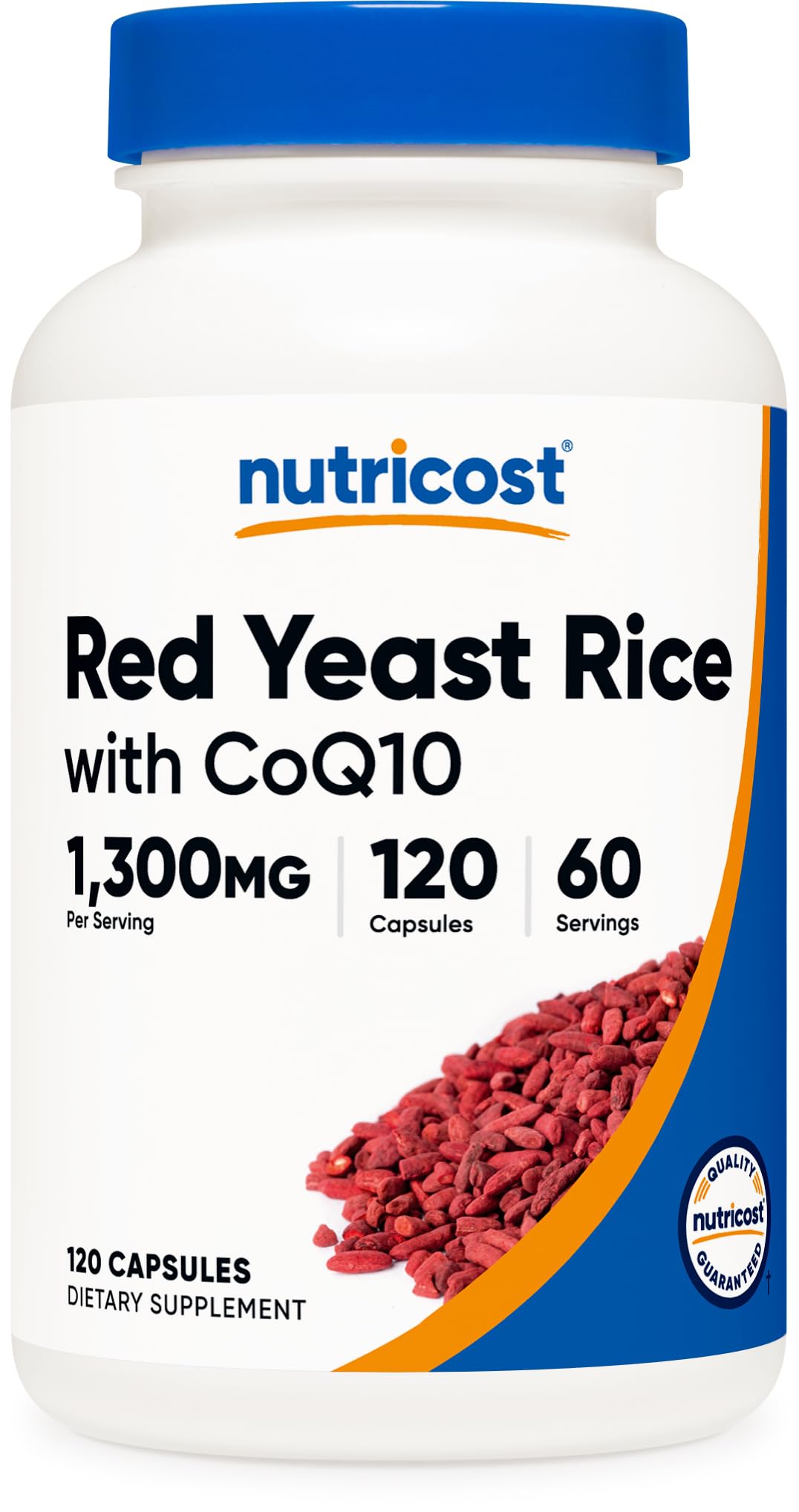 Nutricost frasco frente con diseño claro y información de 120 cápsulas
