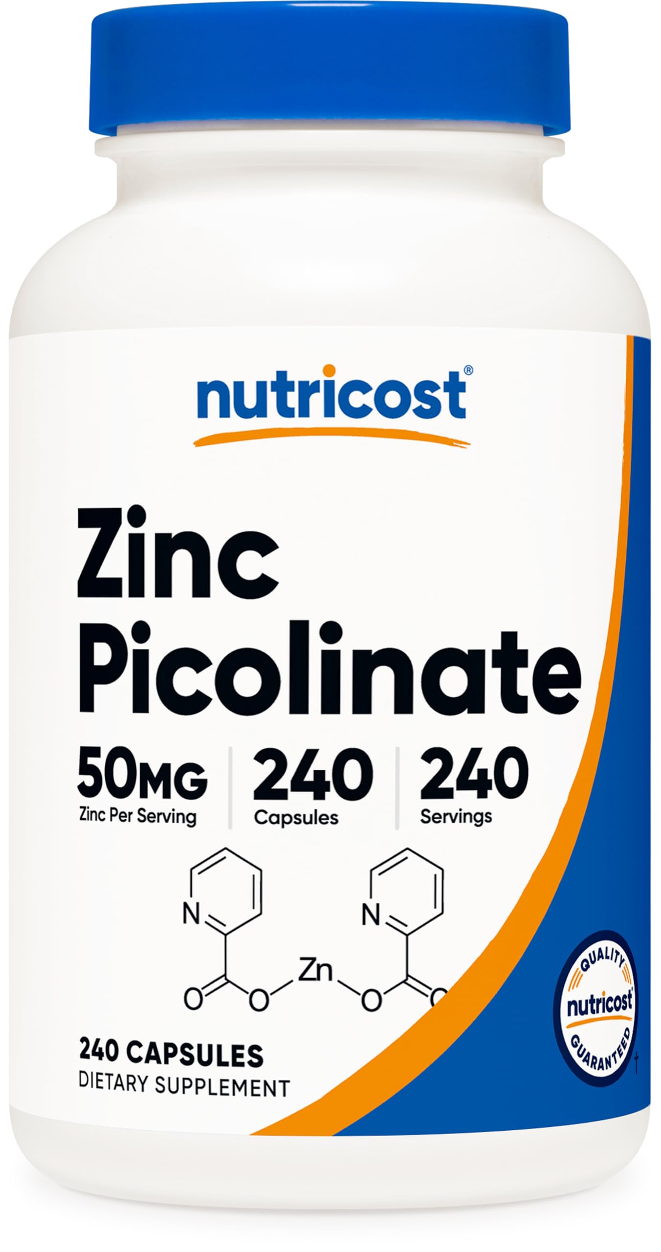 Nutricost frasco frontal mostrando etiqueta clara y cantidad