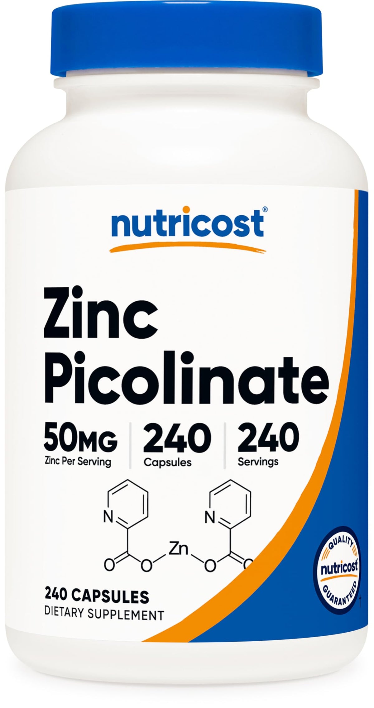 Nutricost frasco frontal mostrando etiqueta clara y cantidad