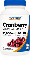 Nutricost frasco frontal mostrando etiqueta y beneficio antioxidante
