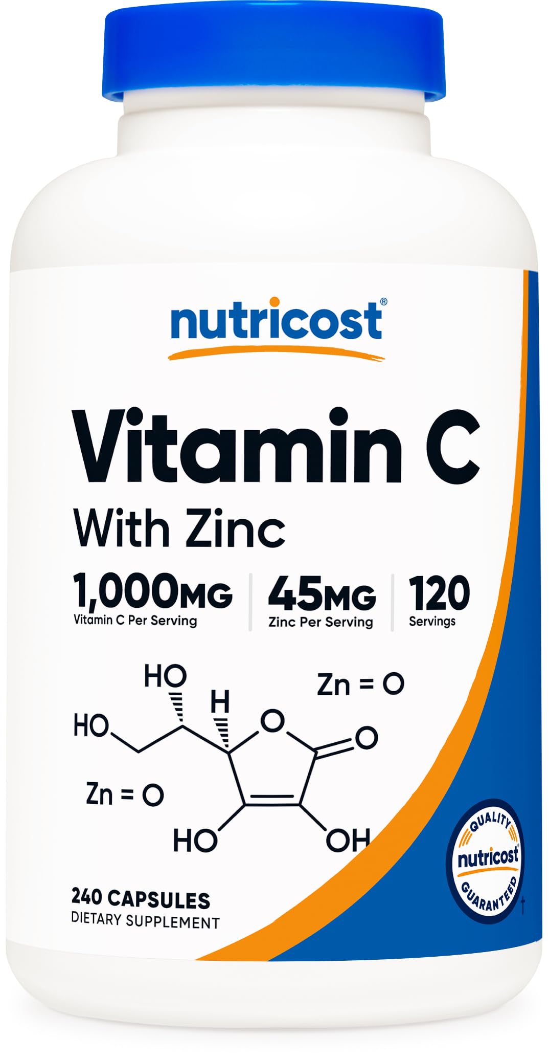 Nutricost frente del envase mostrando beneficios y cantidad de porciones