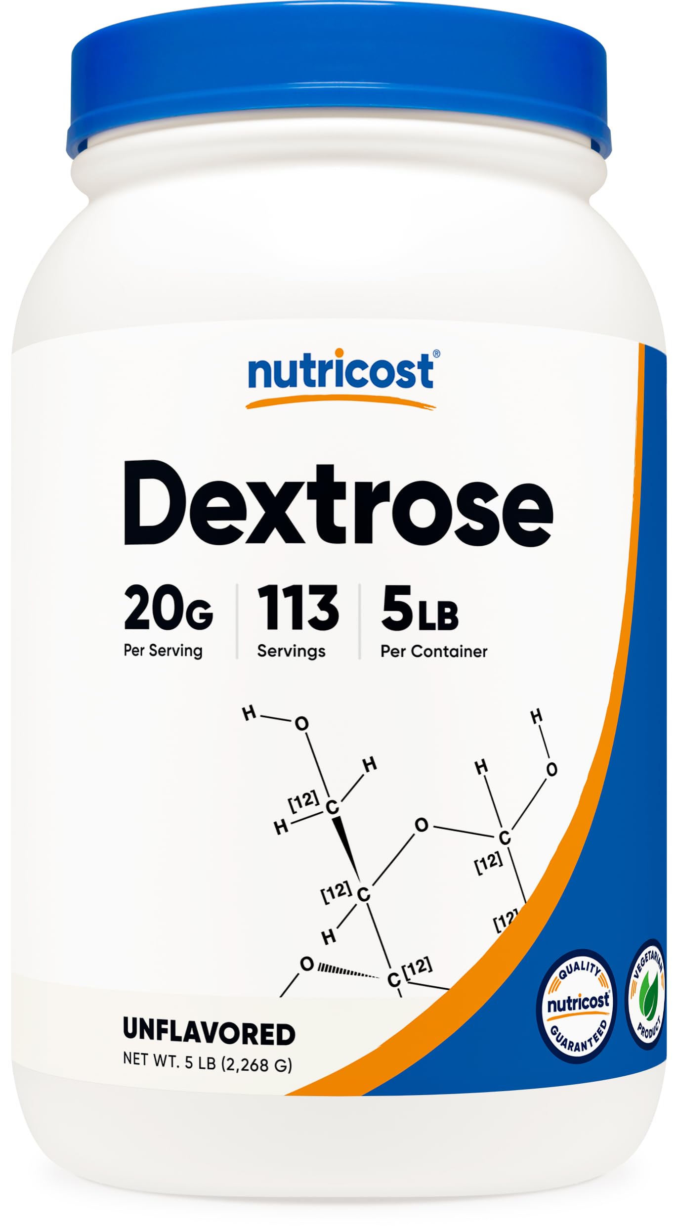 Nutricost frente del envase mostrando tamaño y pureza