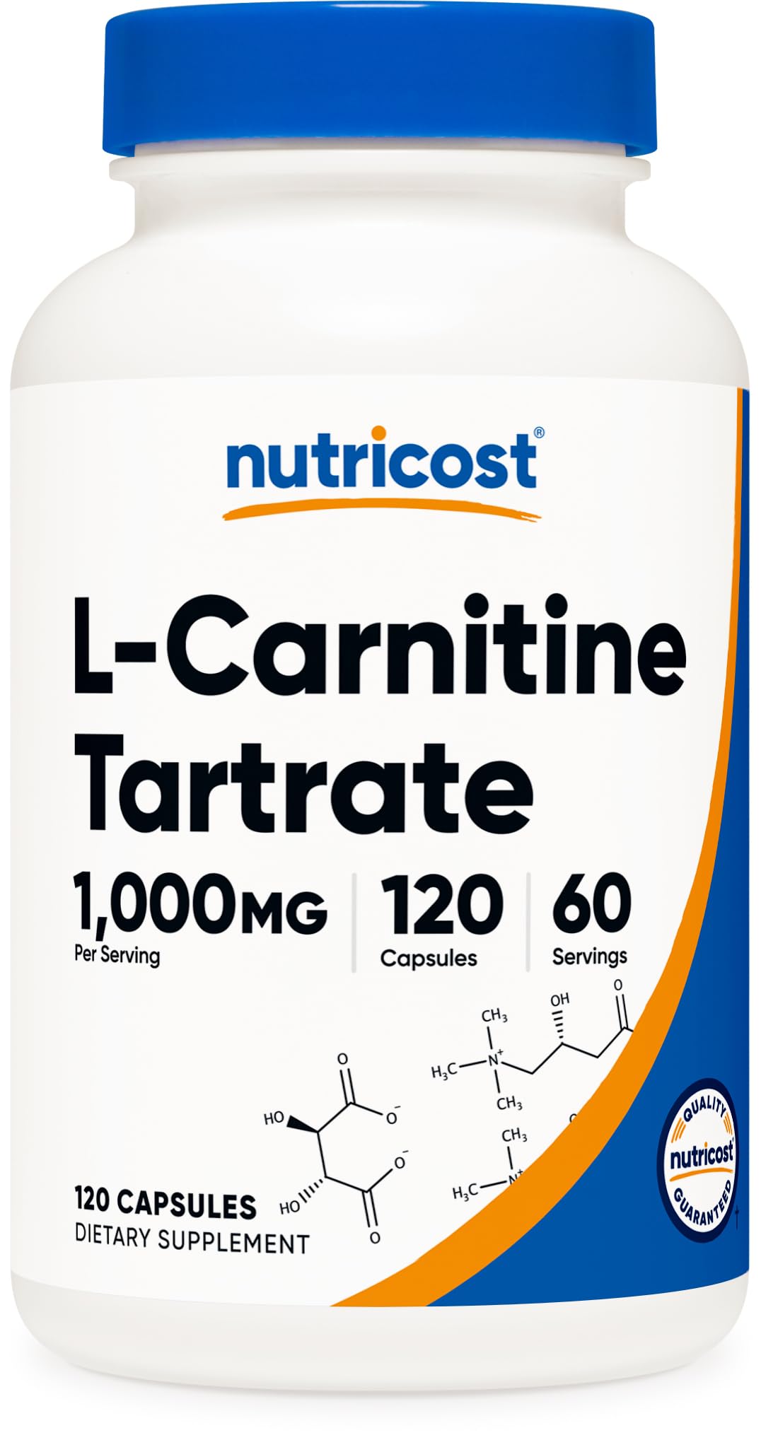 Nutricost frasco frontal mostrando etiqueta clara y beneficios