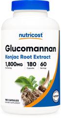Nutricost frasco frontal mostrando 180 cápsulas y ventaja de dosificación clara