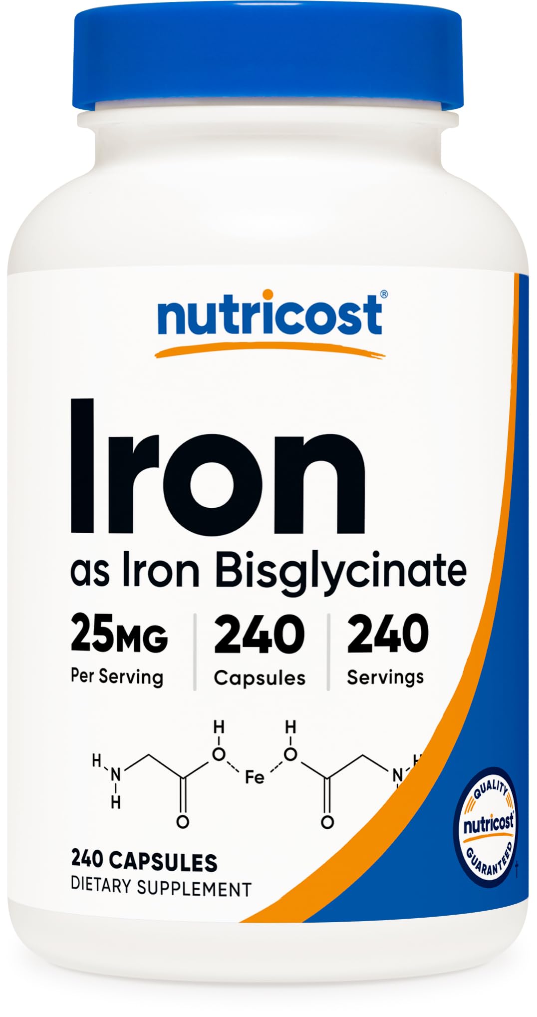 Nutricost botella frontal mostrando etiqueta clara y confianza de marca