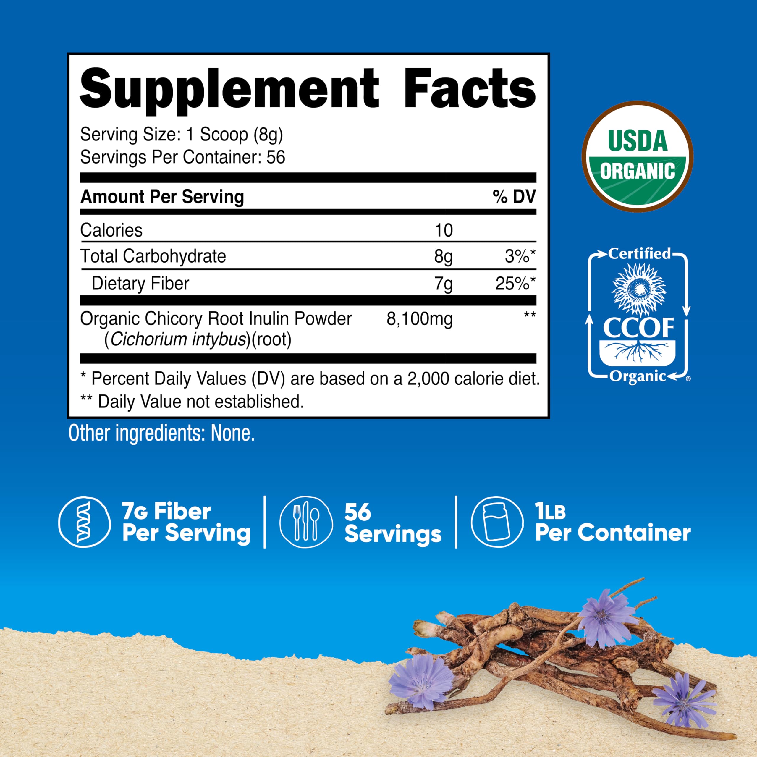 Nutricost inulina textura polvo fino para mezclar fácilmente en bebidas
