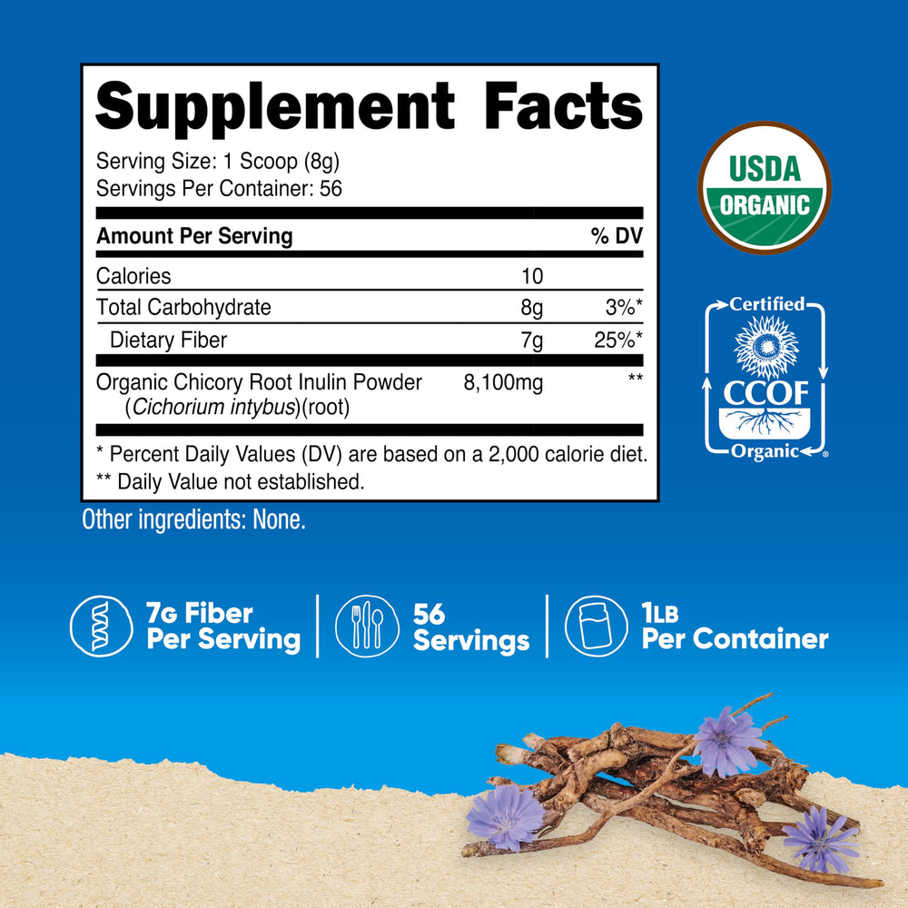 Nutricost inulina textura polvo fino para mezclar fácilmente en bebidas