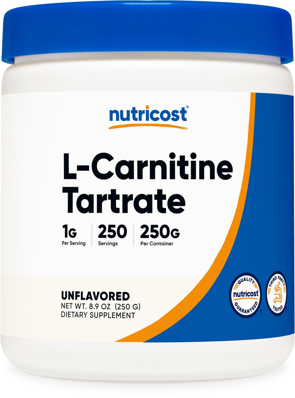 Nutricost envase frontal mostrando marca y tamaño 250 g