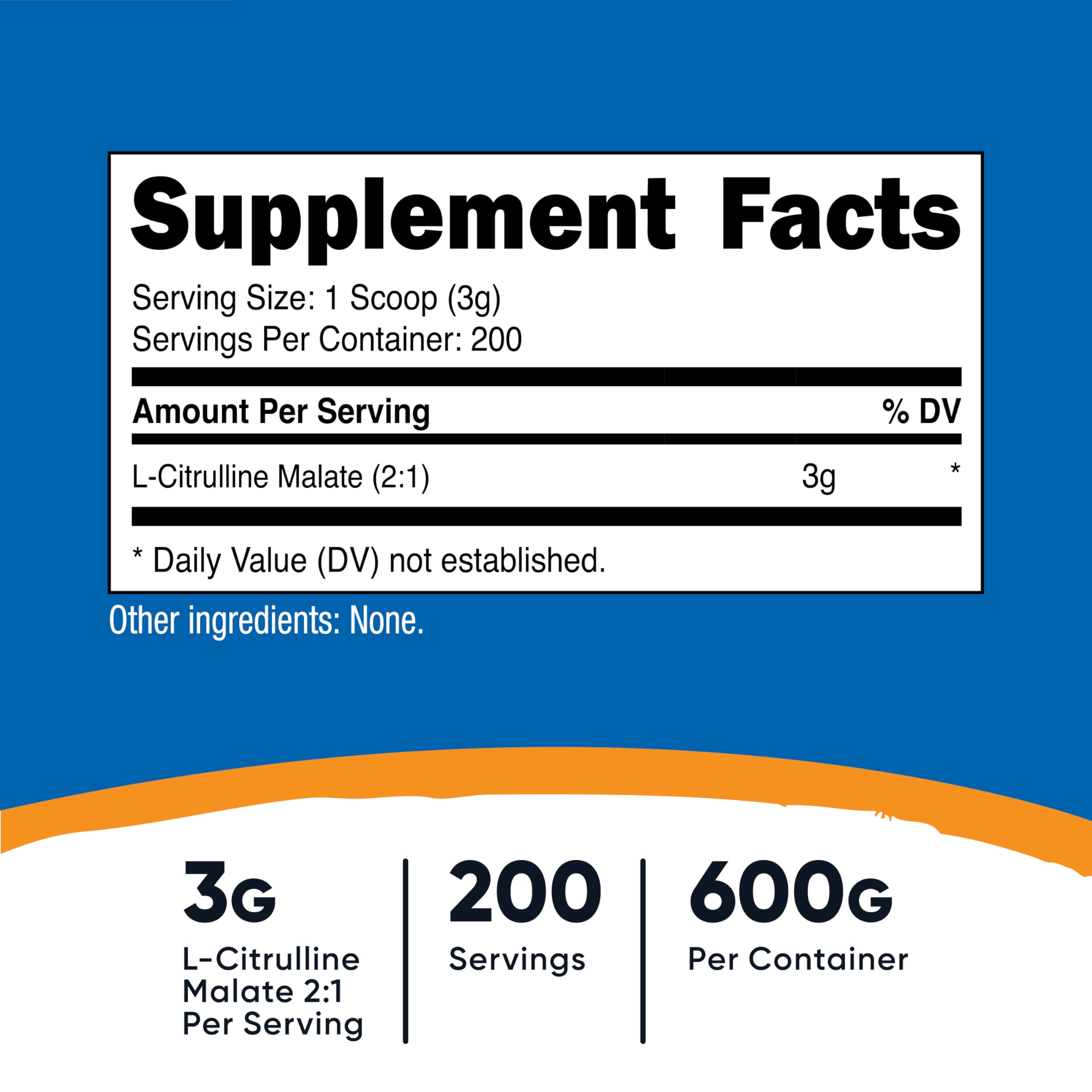 Cucharada con polvo de Nutricost L-Citrulline Malate resaltando la textura fina
