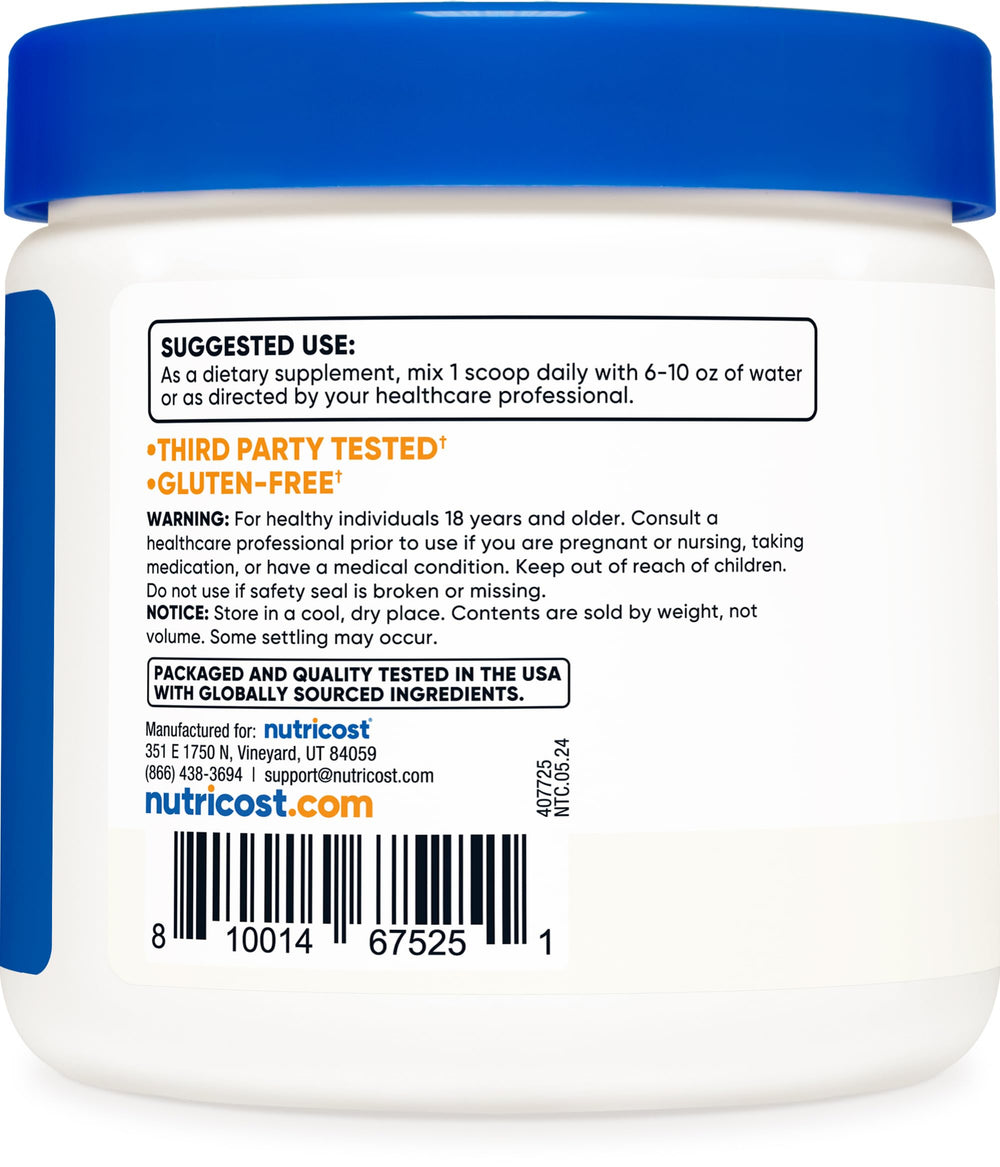 Nutricost polvo l-glutamine mezclado en batido tras entrenamiento, conveniencia de uso