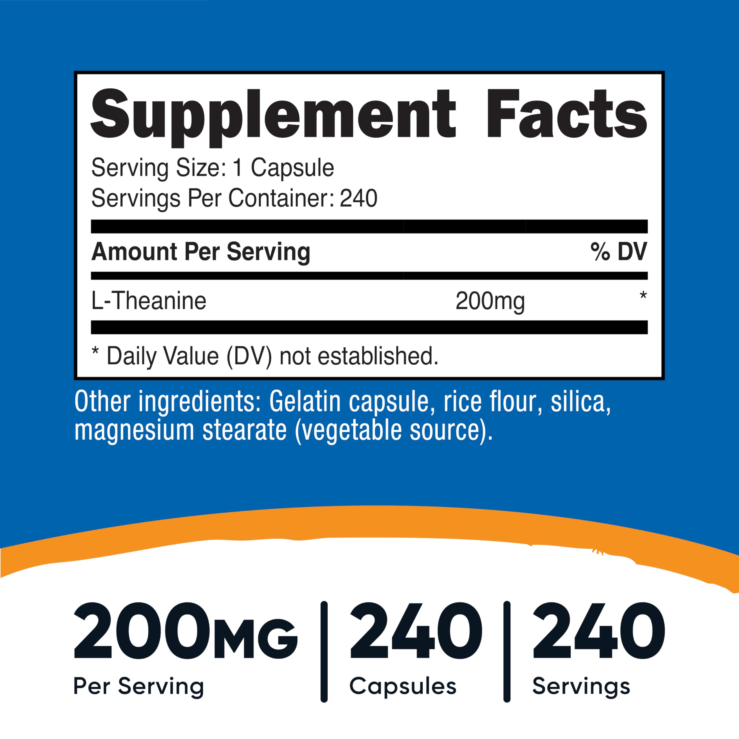 Nutricost L-Theanine primer plano de una cápsula para apreciar textura y calidad del recubrimiento