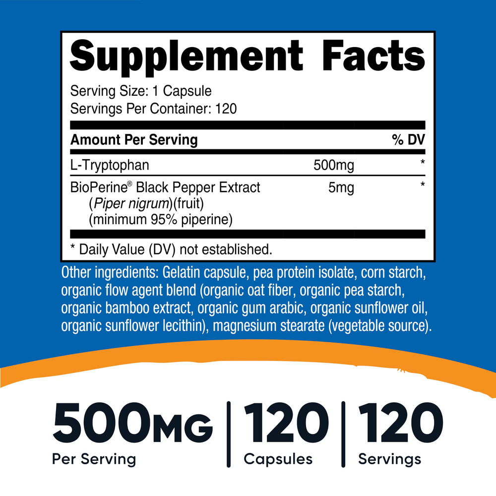 Nutricost etiqueta en primer plano destacando 500 mg y BioPerine claramente