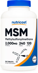 Nutricost frasco frontal con 240 tabletas mostrando cantidad y marca