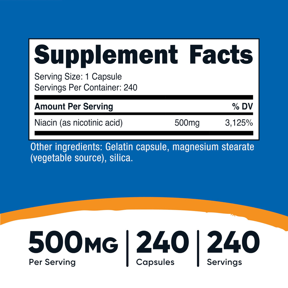 Detalle de cápsula de Nutricost Niacin para apreciar textura y tamaño de la cápsula