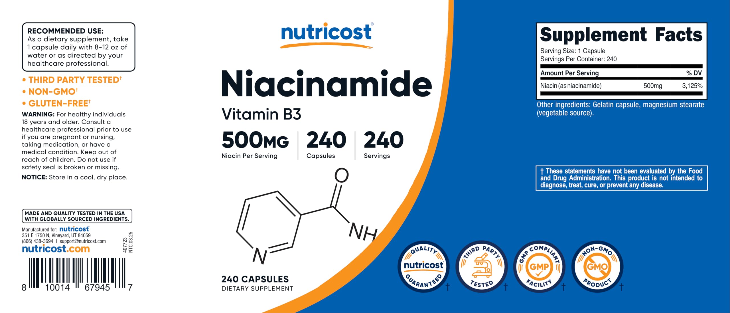 Frasco Nutricost en cocina junto a frutas, sugiere integración diaria