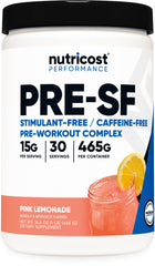 Nutricost envase frontal Pink Lemonade mostrando diseño y beneficios claros