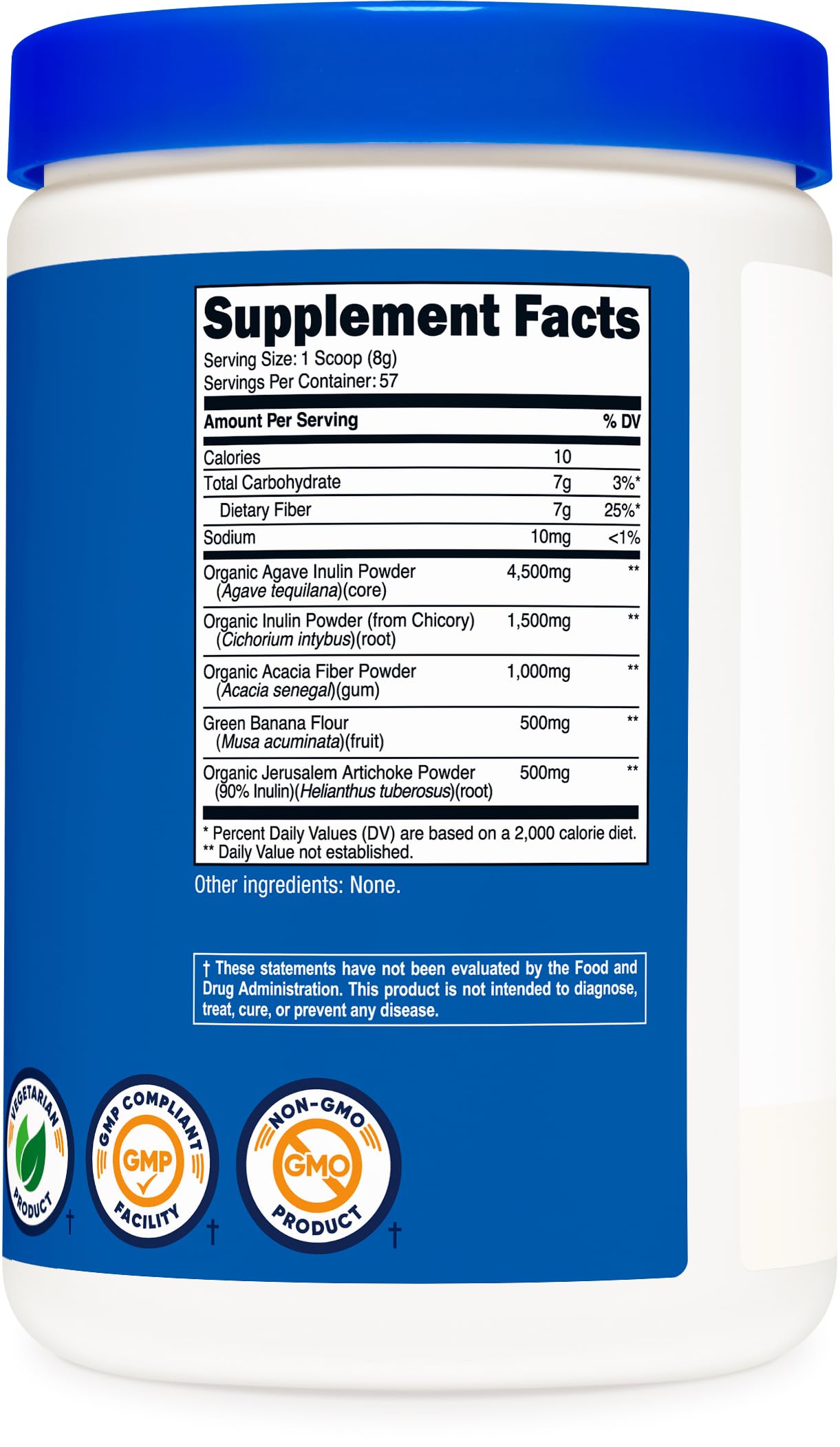 Nutricost etiqueta nutricional legible con 7 g de fibra por porción