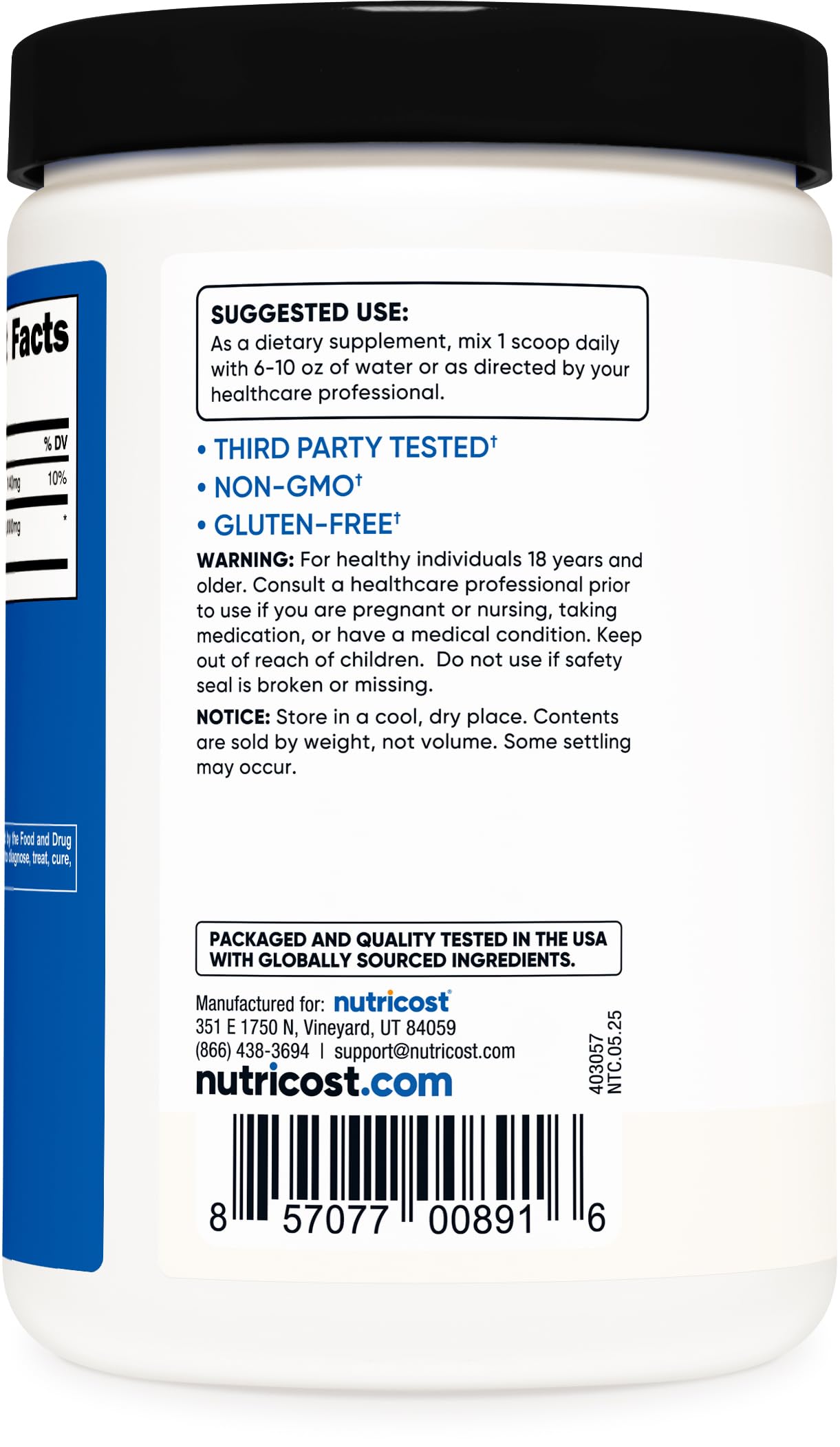 Nutricost mezcla de HMB en batido lista para consumo tras agitar