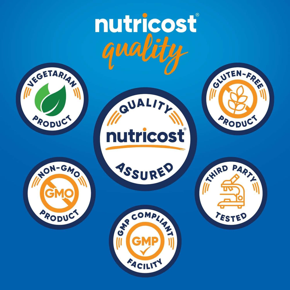Nutricost etiqueta nutricional con dosificación de 880 mg y 165 mg por servicio