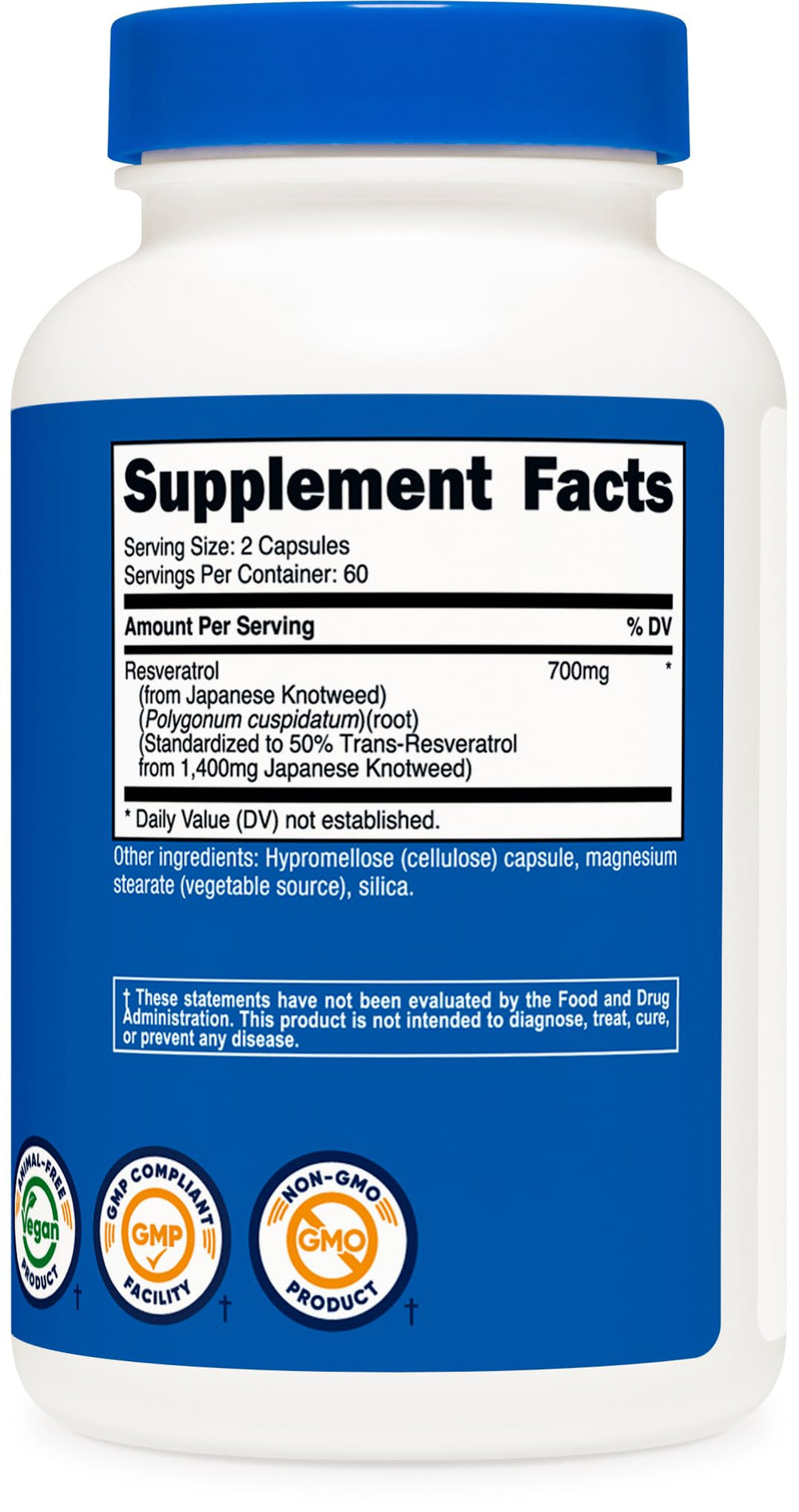 Nutricost etiqueta con información nutricional y certificaciones claras