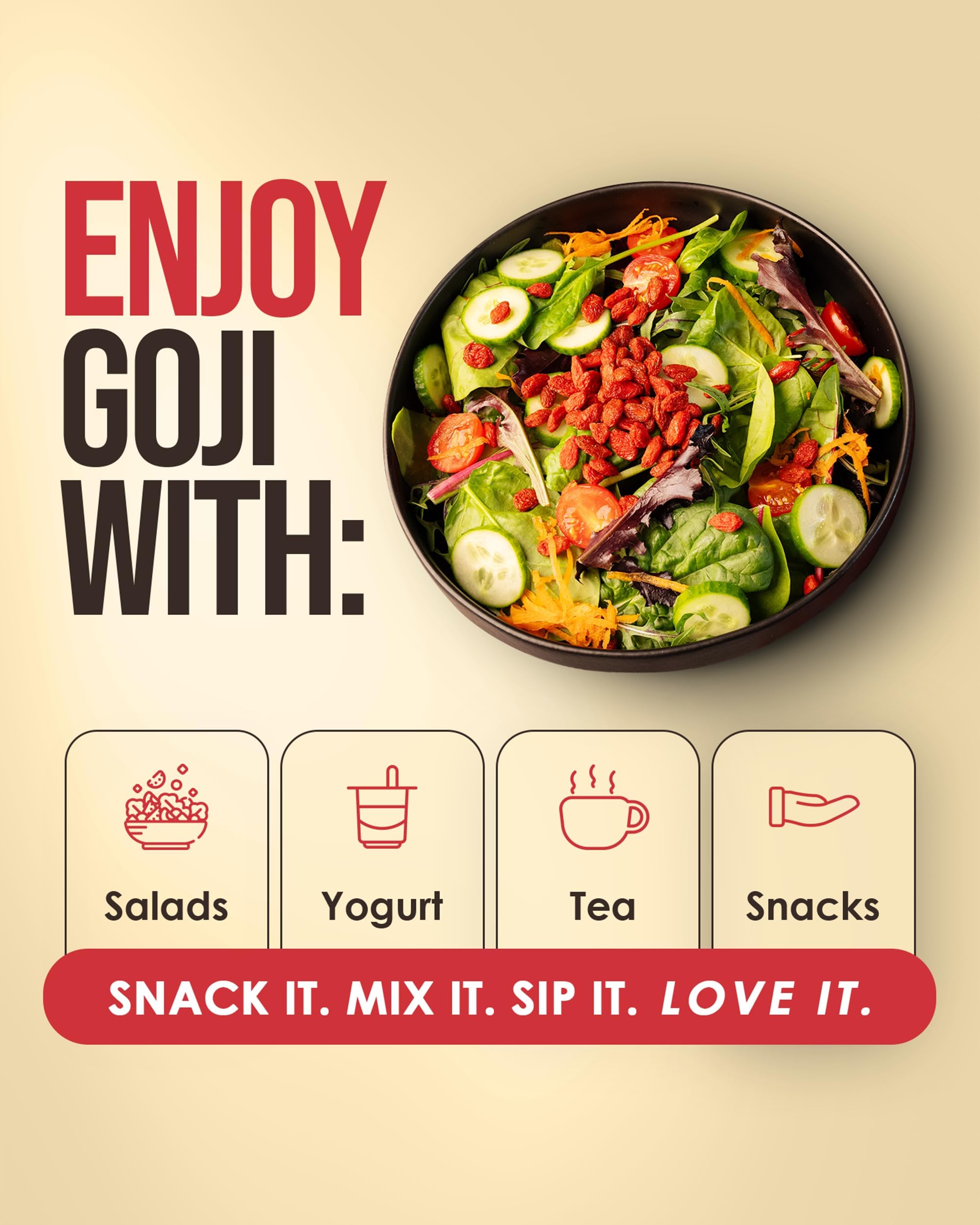 Nutrient Elements platos de desayuno con bayas goji para energía diaria