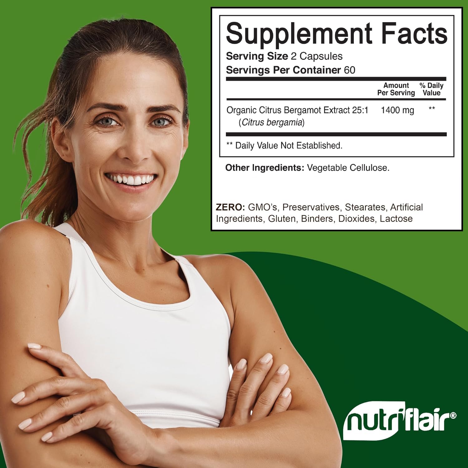 NutriFlair cápsulas veganas en close-up que facilitan la toma diaria